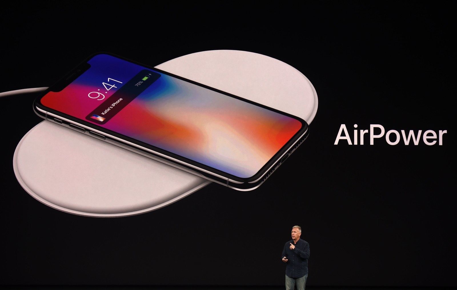Apple’s senior vice president of worldwide marketing, Philip Schiller, introduced AirPower, a wireless charging system, during a media event in September 2017.