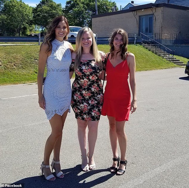 'I never thought I could love my friends more than I did but going through this and having your unconditional love and support you have made something that is normally so hard, more bearable and peaceful,' she wrote. Matheson is pictured, left