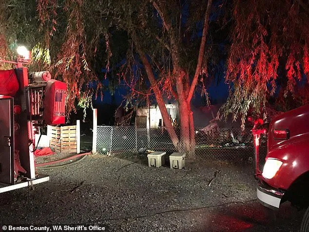 When authorities arrived no one was in the home which was 'fully engulfed' by flames