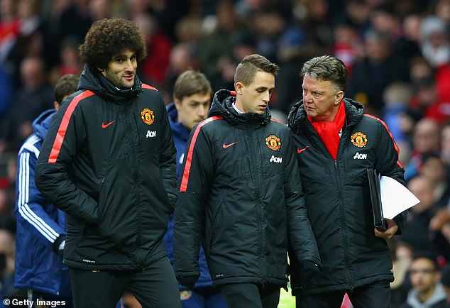 The ex-Man United starlet struggled for chances under Louis Van Gaal (R) and Jose Mourinho