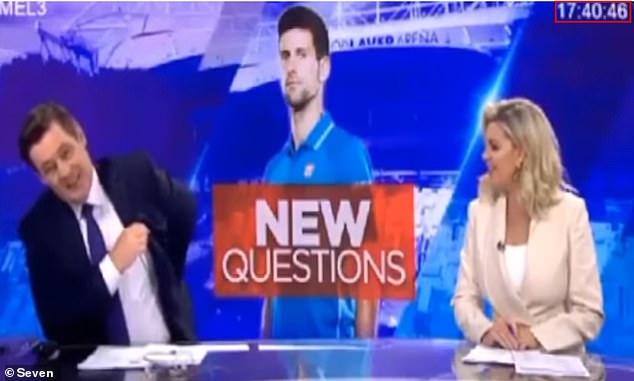 Critics: In the footage, which went viral on Tuesday, Maddern and veteran broadcaster Amor criticised Djokovic after a court ruled he would be allowed to stay in Australia