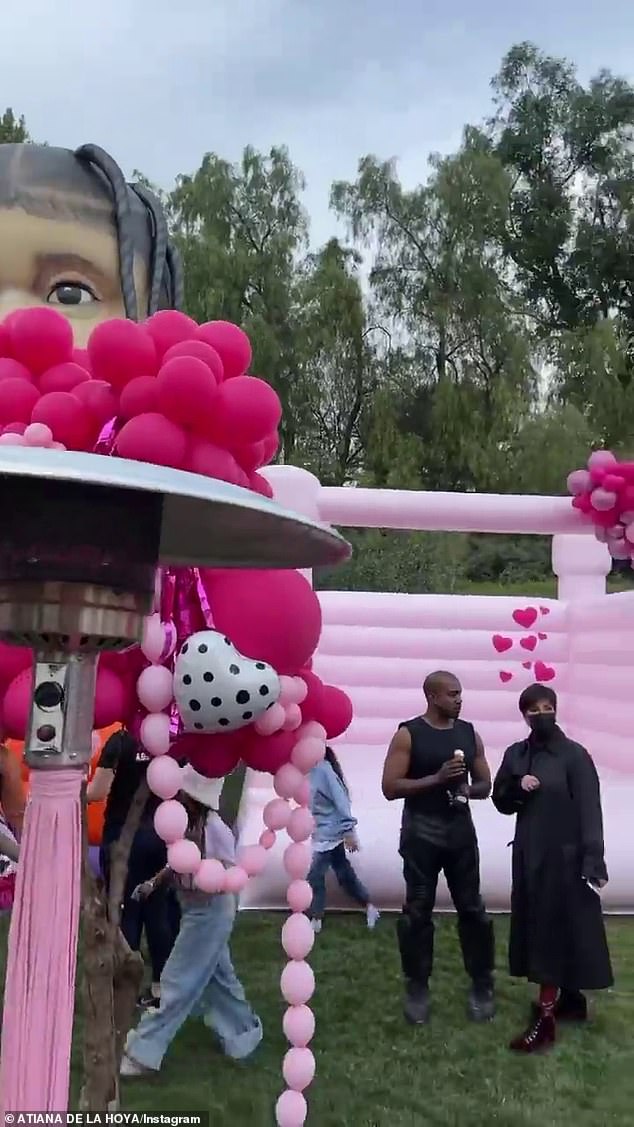 Still made it: He was later seen chatting with Kris Jenner at the party. Kanye revealed that he only got there because Travis Scott told him the time and address