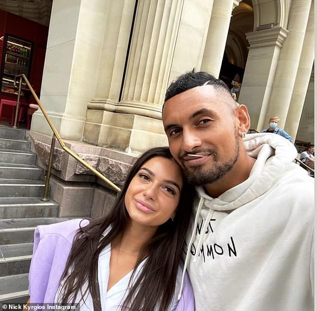 Happy: He posed for a selfie with his ladylove on Monday, writing: 'We click. I got no doubts'