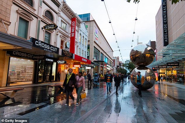 Parts of South Australia are set to be smashed by heavy downpours exceeding 150mm, with Adelaide (pictured) copping more than 40mm over the weekend