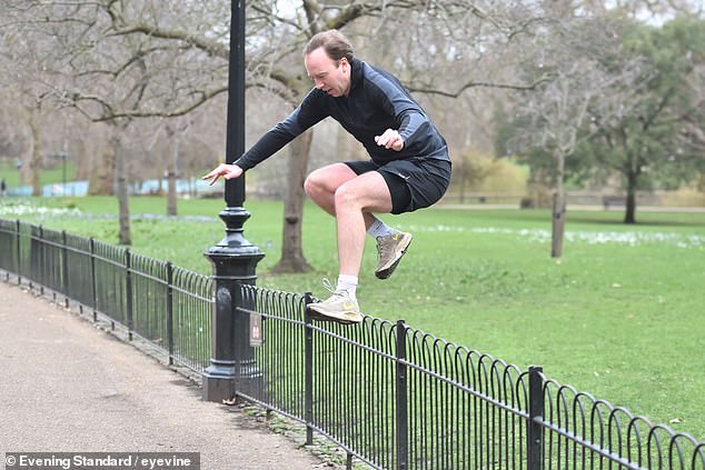 Last year he was snapped by the Standard leaping energetically over fences in St James's Park in Westminster.