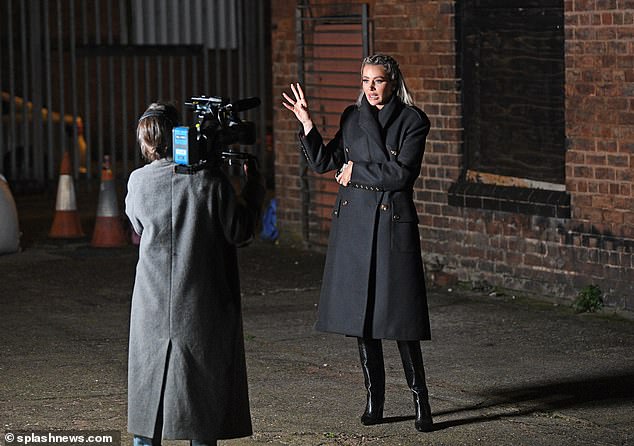 Busy bee: The former Love Island contestant, 30, was shooting scenes for her upcoming documentary series, Getting Filthy Rich, which is set to air on ITV2 later this year