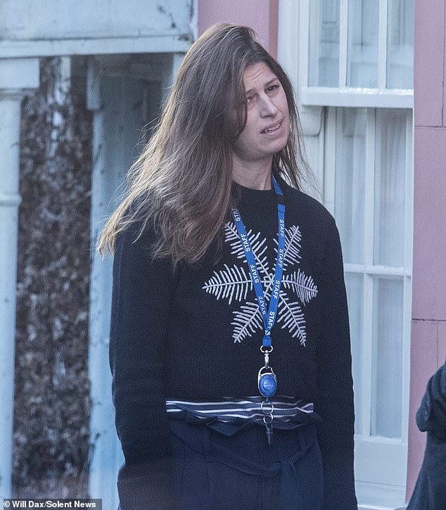 The senior naval officer's wife Julia Costley-White (pictured) refused to discuss the matter