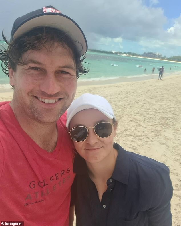 Ash Barty (pictured right with her fiance Garry) is the first Australian women's tennis player in almost 40 years to make the Australian Open quarter finals four years in a row