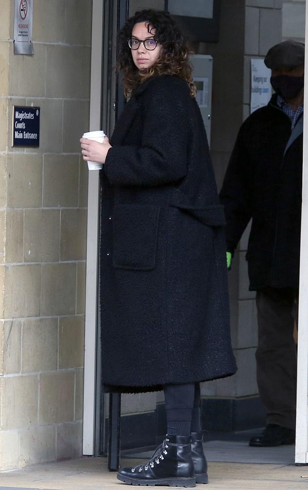 Owen (pictured outside Stratford Magistrates' Court) said he used his lawnmower outside her home to make as much noise as he could and would screech his car tyres to annoy her