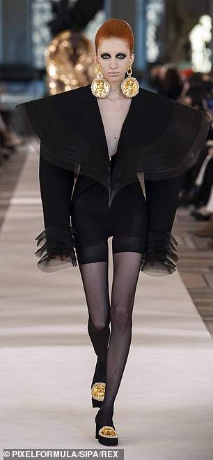 Turning heads: Even a little black dress was jazzed up