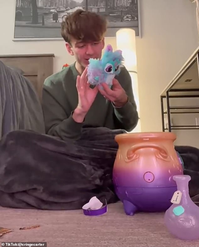 After the mist, a plus toy appears inside the cauldron - which is amazing both kids and adults