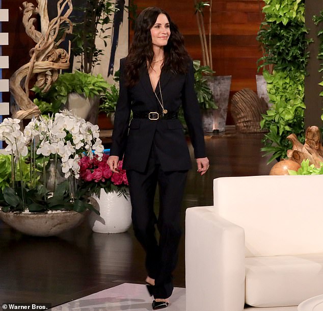 Potty talk: It also came up that Ellen bough Cox a heated toilet for a present. 'It makes you want to go to the bathroom,' said the movie star