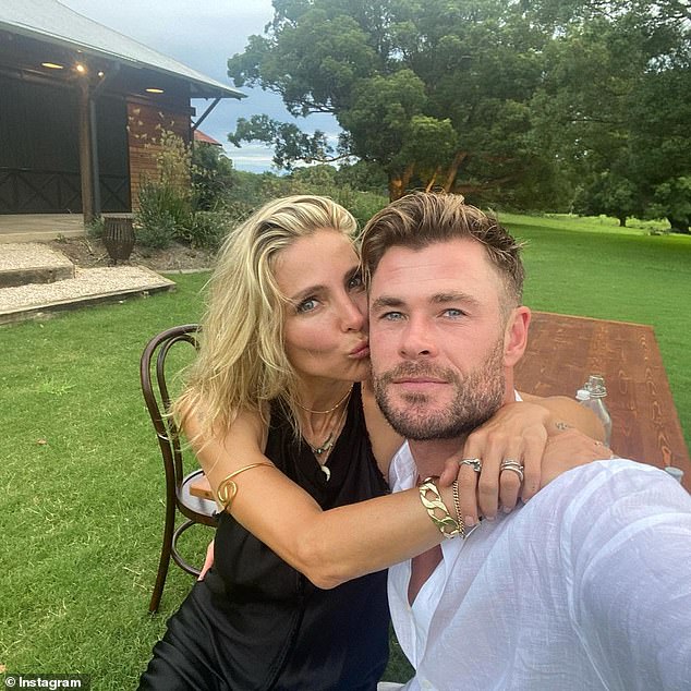 Change the date: Hemsworth, who lives in Byron Bay, NSW, has previously called for the date to be changed out of respect for Indigenous Australians. (Pictured with his wife Elsa Pataky)