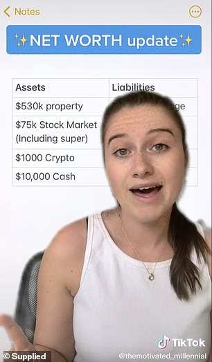 Olivia's assets include her property valued at $530K, $75,000 worth of shares and super, $1,000 in cryptocurrency and $10,000 in cash
