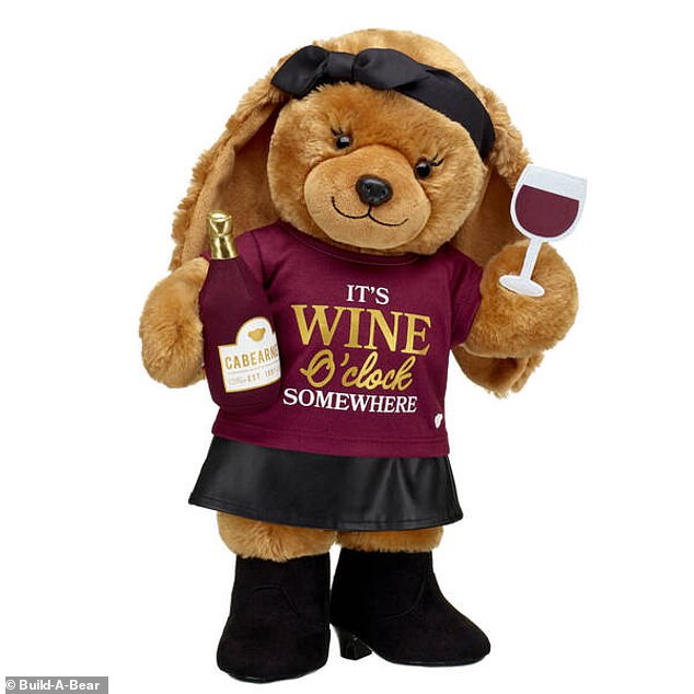 Some of the other 'adult' offerings are less sexualized and more alcoholic. The $49 Barkleigh™ Wine O'Clock Gift Set comes with a bottle of 'Cabearnet,' a glass of wine, and a T-shirt that reads, 'It's wine o'clock somewhere'