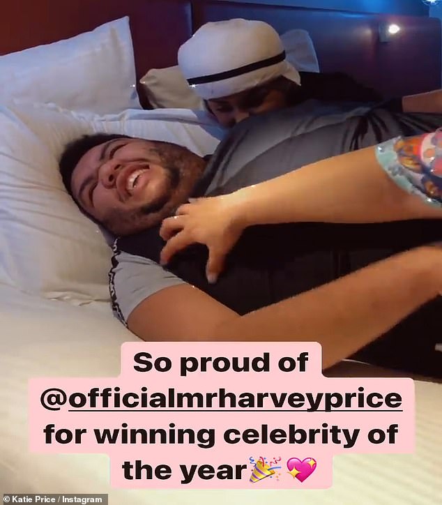 Glee: She also shared a clip of Harvey laying in bed after returning to their hotel after the bash as he was tickled by his mother and her friend