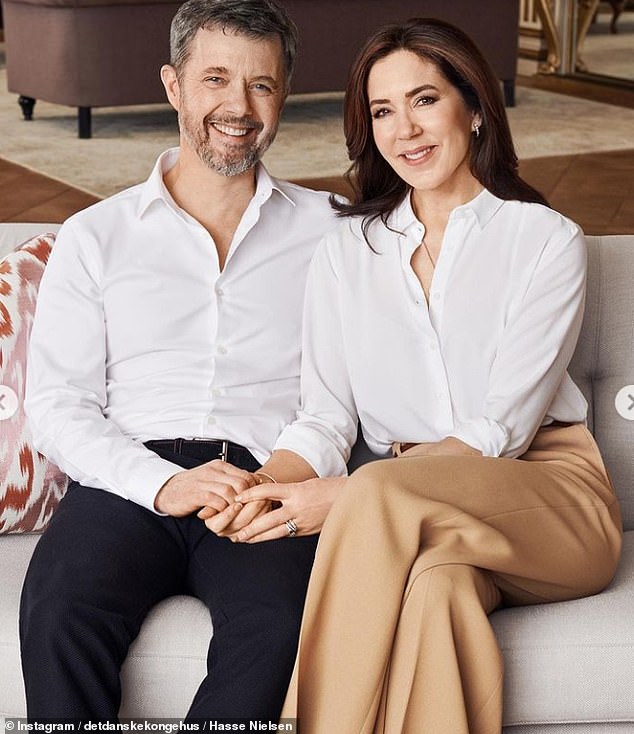 In another snap, Frederik, 53, looked dapper as he posed with his wife of 17 years in their Palace of Amalienborg