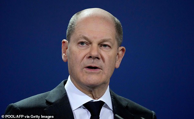 German Chancellor Olaf Scholz (pictured) will travel to the White House next week to reassure Americans that his country stands alongside the United States and other NATO partners in opposing any Russian aggression against Ukraine