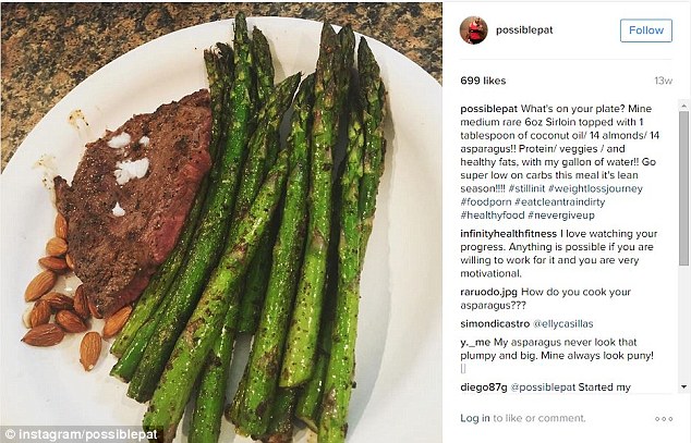 Brocco also made changes to his diet, swapping out half a gallon of whole milk for water and switching apple pies and cheeseburger subs with asparagus and sweet potatoes 