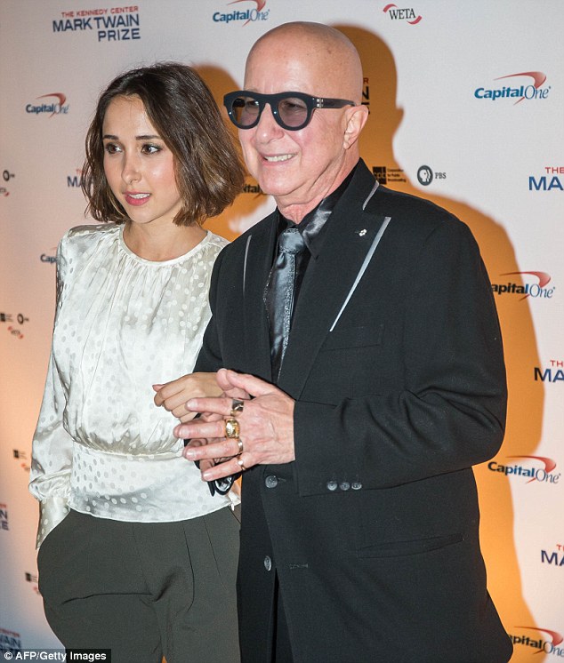 Musician Paul Shaffer and his daughter, Victoria Shafer, pose for a portrait before the award ceremony