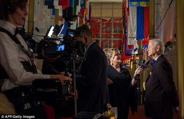 Actor Bill Murray speaks to the press before receiving the 19th Mark Twain Award 