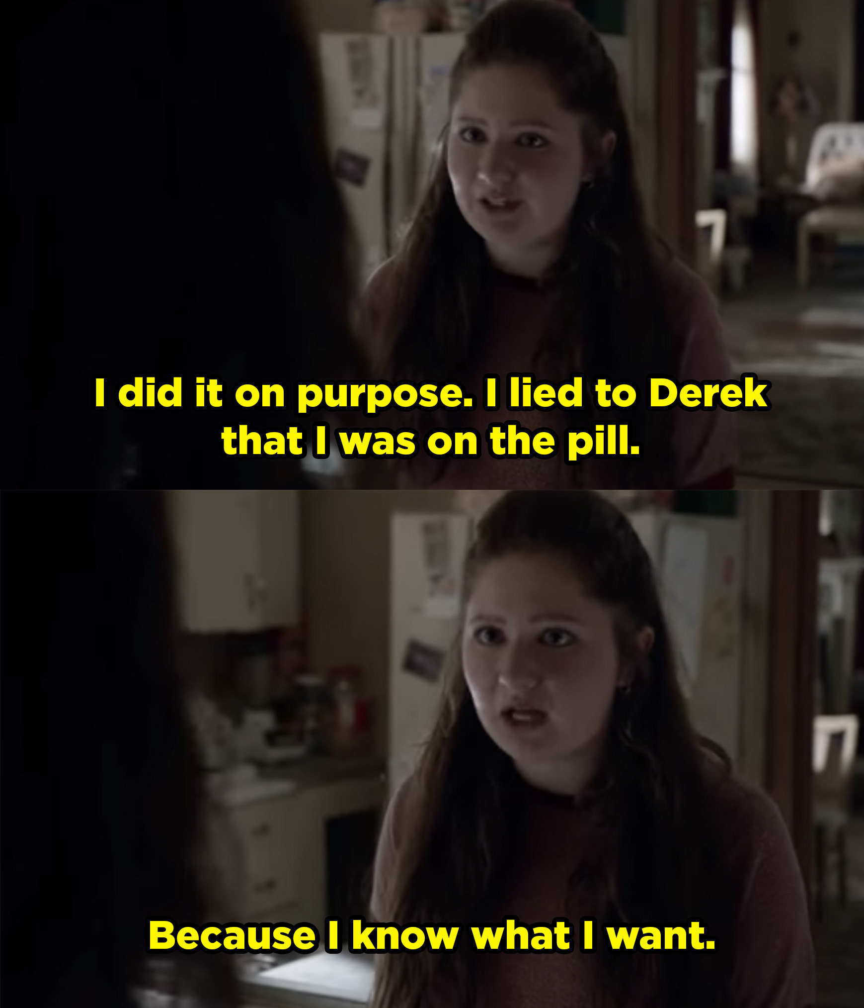 Debbie tells Fiona that she intentionally lied to her boyfriend so he'd get her pregnant. 